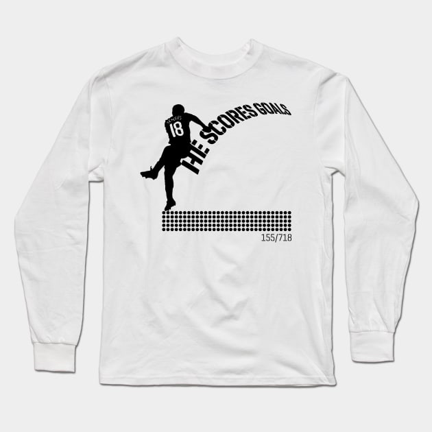 Paul Scholes - He Scores Goals Long Sleeve T-Shirt by DAFTFISH